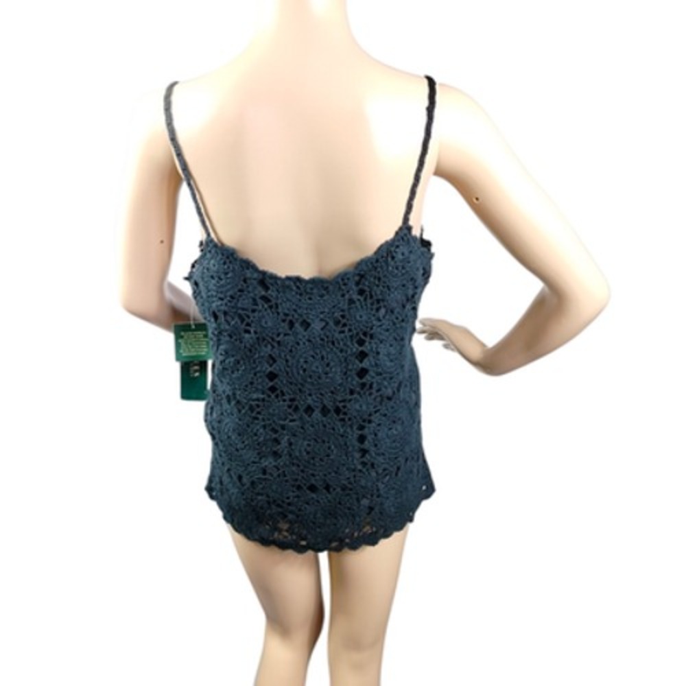 Lauren Ralph‎ Lauren Sweater Womens Medium Crochet Silk Blend Hand Knit Pullover - Picture 2 of 14